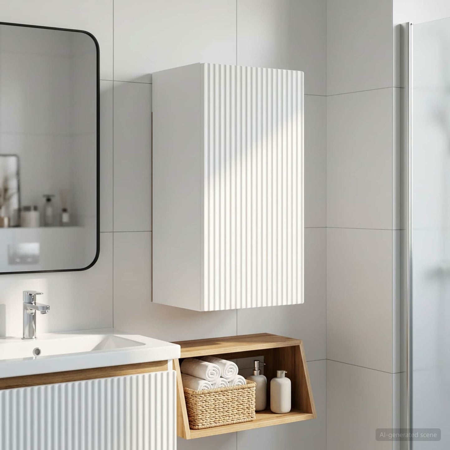 vidaXL Bathroom Wall Cabinet ARNHEM White 30 x 31 x 59 cm
