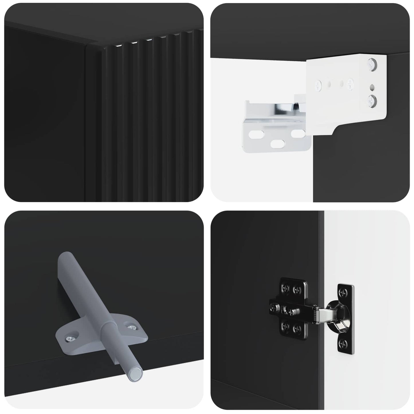 vidaXL Bathroom Wall Cabinet ARNHEM Black 30 x 31 x 59 cm