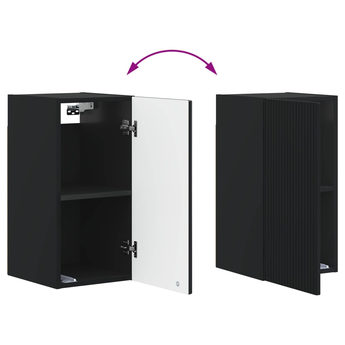 vidaXL Bathroom Wall Cabinet ARNHEM Black 30 x 31 x 59 cm