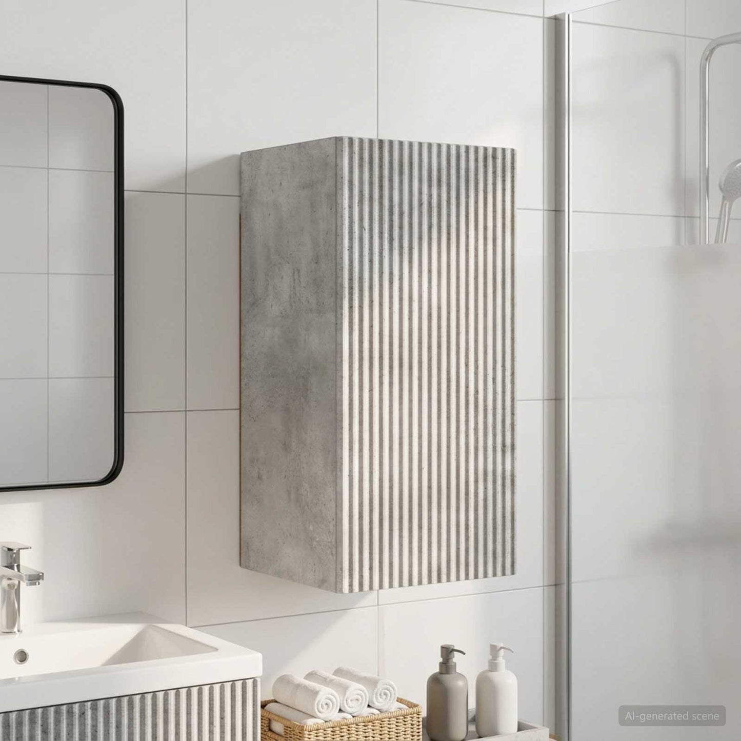 vidaXL Bathroom Wall Cabinet ARNHEM Concrete Grey 30 x 31 x 59 cm