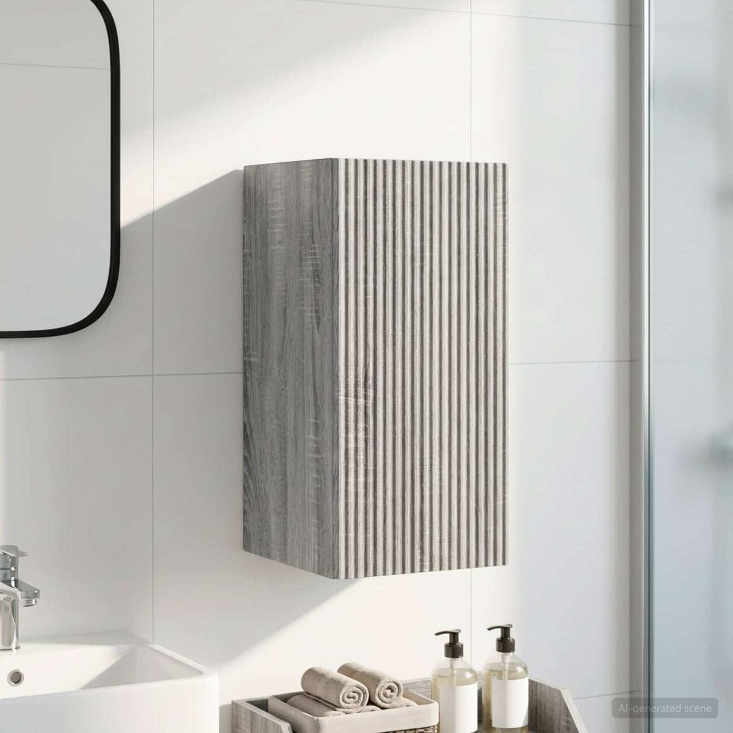 vidaXL Bathroom Wall Cabinet ARNHEM Grey Sonoma 30 x 31 x 59 cm