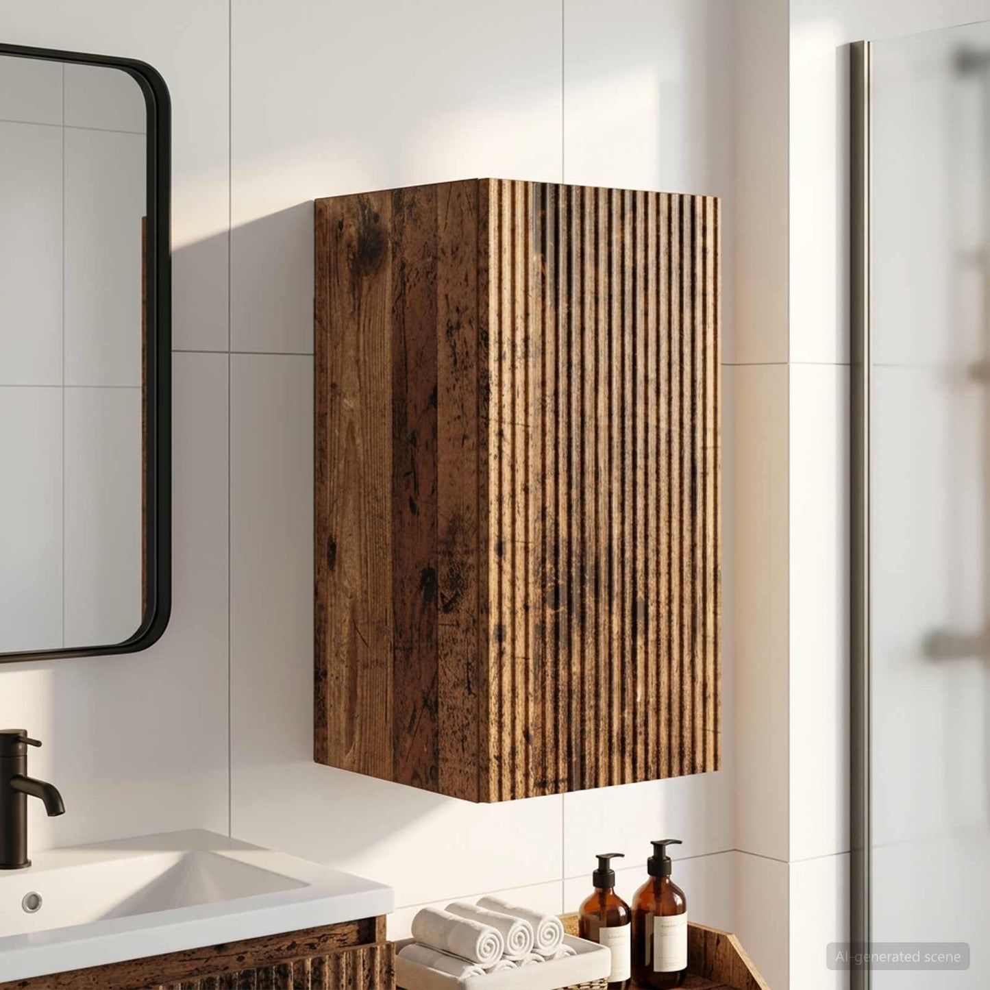 vidaXL Bathroom Wall Cabinet ARNHEM Old Wood 30 x 31 x 59 cm