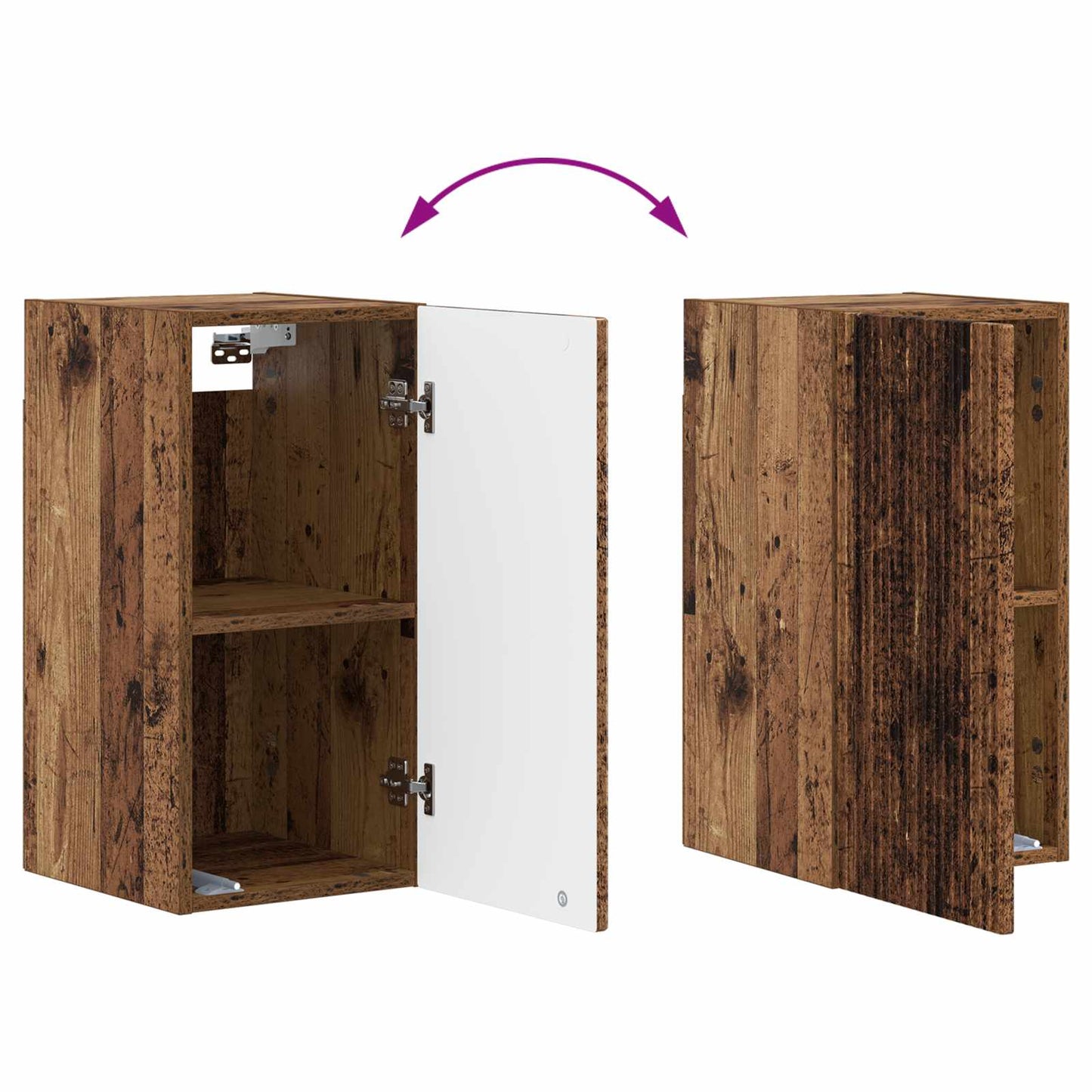 vidaXL Bathroom Wall Cabinet ARNHEM Old Wood 30 x 31 x 59 cm