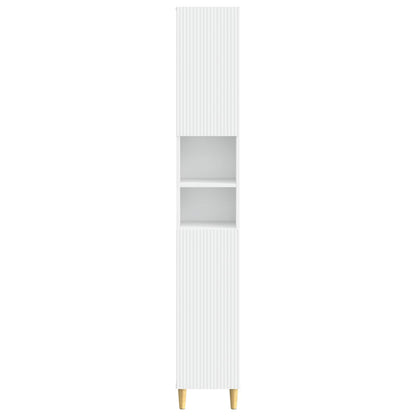 vidaXL Bathroom Cabinet with Open Shelf ARNHEM White 30 x 31 x 190 cm
