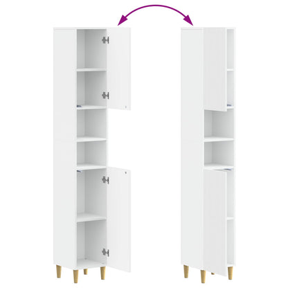 vidaXL Bathroom Cabinet with Open Shelf ARNHEM White 30 x 31 x 190 cm