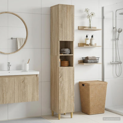vidaXL Bathroom Cabinet with Open Shelf ARNHEM Sonoma Oak