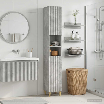 vidaXL Bathroom Cabinet with Open Shelf ARNHEM Concrete Grey