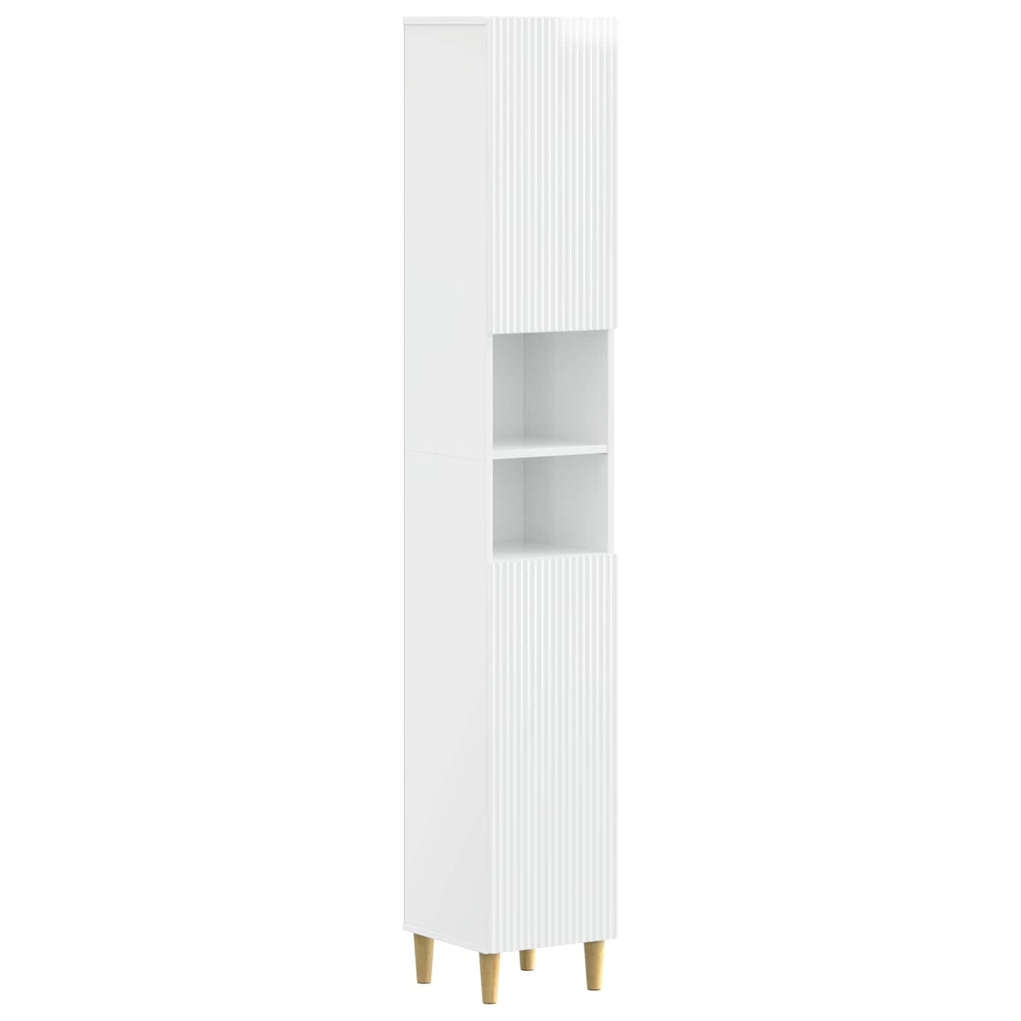vidaXL Bathroom Cabinet with Open Shelf ARNHEM High Gloss White