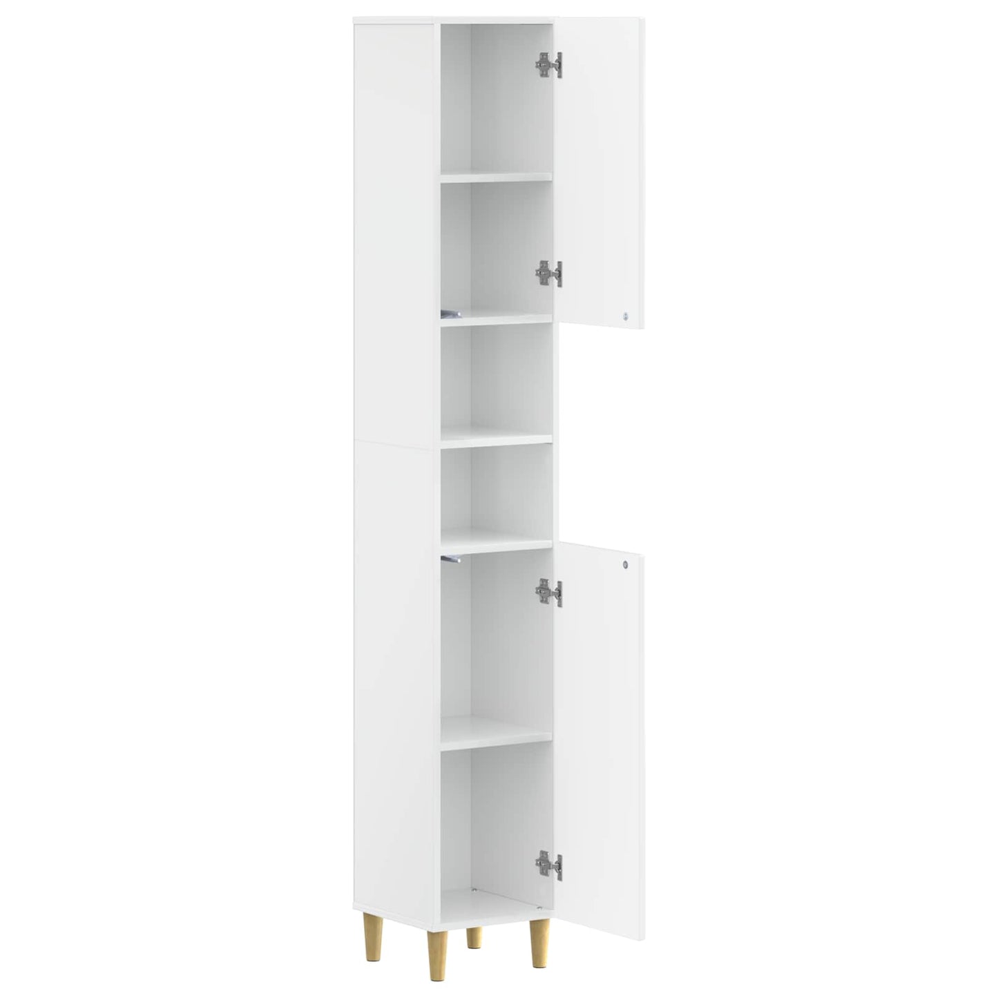 vidaXL Bathroom Cabinet with Open Shelf ARNHEM High Gloss White