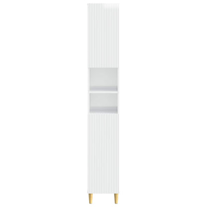 vidaXL Bathroom Cabinet with Open Shelf ARNHEM High Gloss White