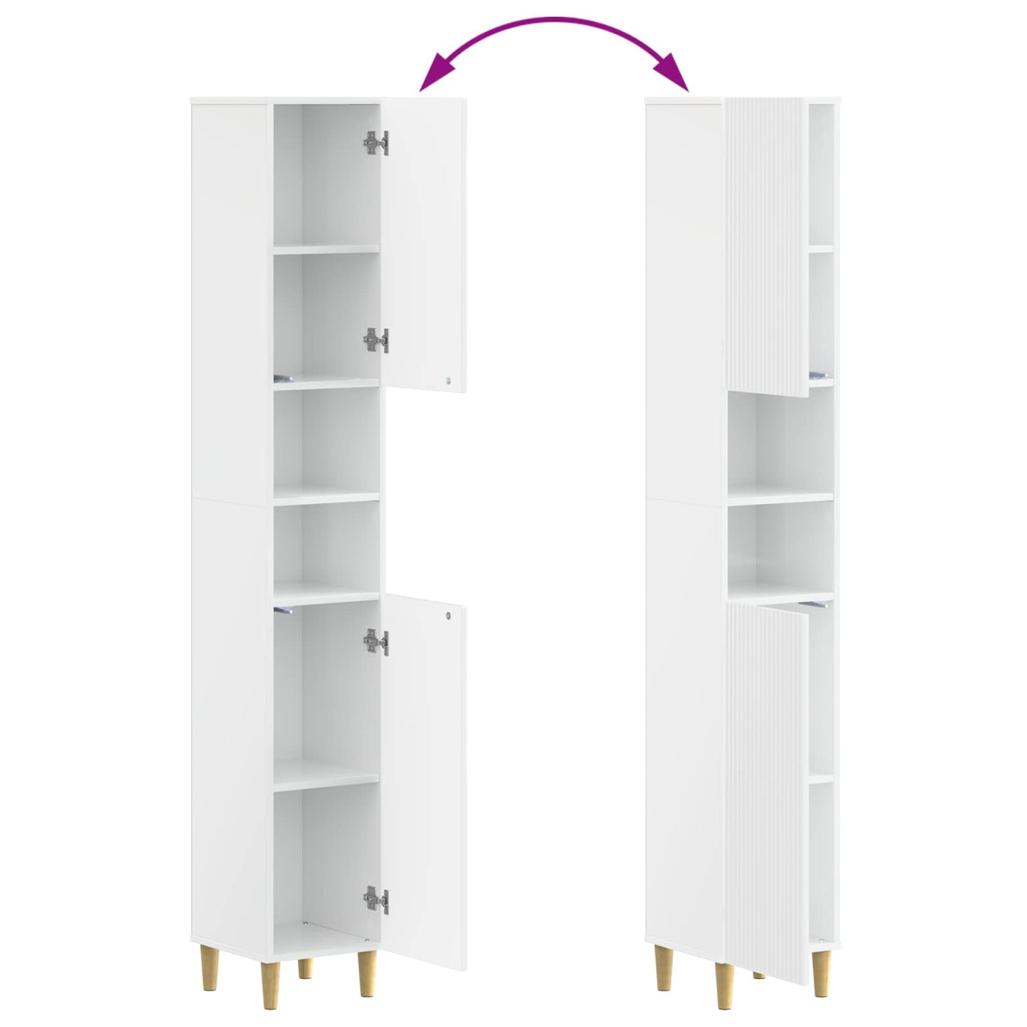 vidaXL Bathroom Cabinet with Open Shelf ARNHEM High Gloss White