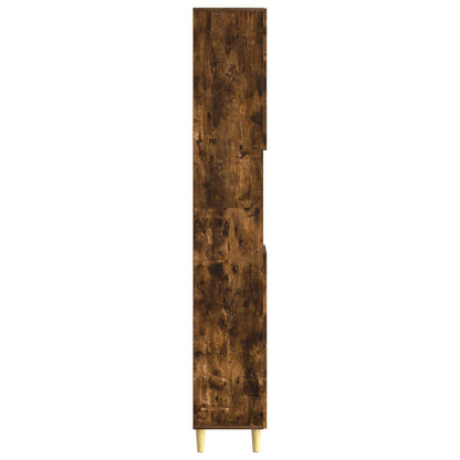 vidaXL Bathroom Cabinet with Open Shelf ARNHEM Smoked Oak