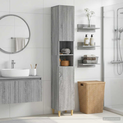 vidaXL Bathroom Cabinet with Open Shelf ARNHEM Grey Sonoma