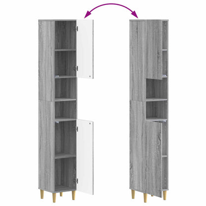 vidaXL Bathroom Cabinet with Open Shelf ARNHEM Grey Sonoma
