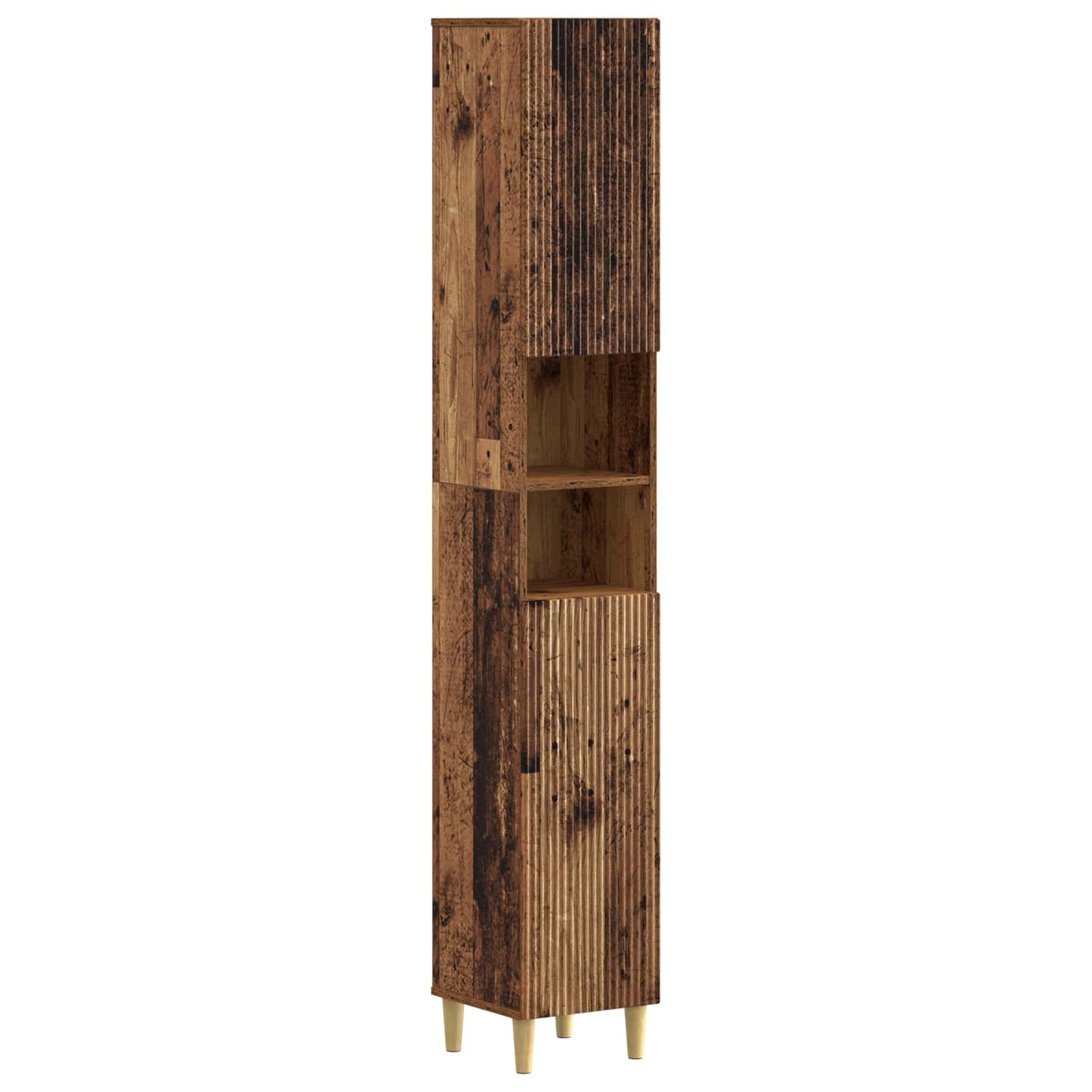 vidaXL Bathroom Cabinet with Open Shelf ARNHEM Old Wood