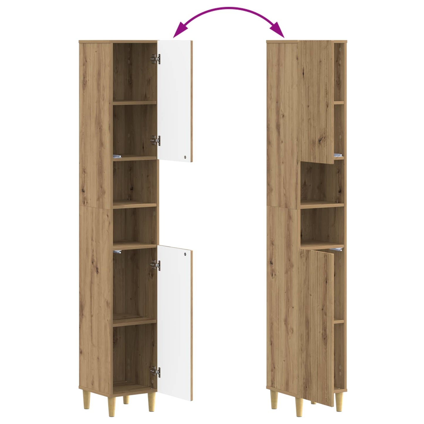 vidaXL Bathroom Cabinet with Open Shelf ARNHEM Artisan Oak