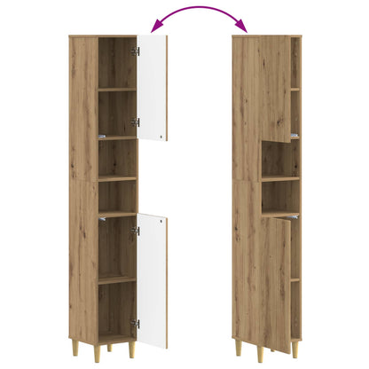 vidaXL Bathroom Cabinet with Open Shelf ARNHEM Artisan Oak