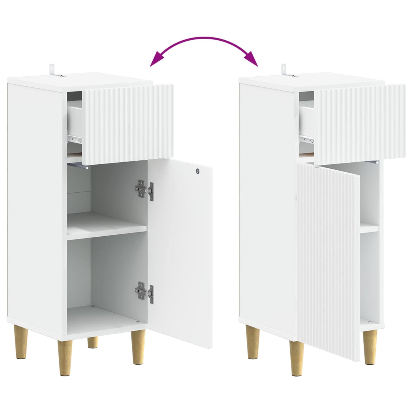 vidaXL Bathroom Storage Cainet ARNHEM White 30 x 31 x 80 cm