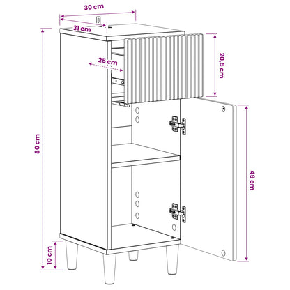 vidaXL Bathroom Storage Cainet ARNHEM Concrete Grey 30 x 31 x 80 cm