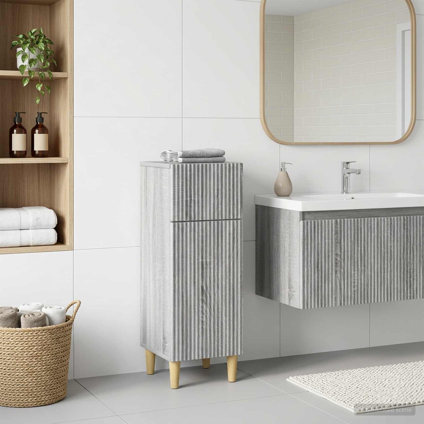 vidaXL Bathroom Storage Cainet ARNHEM Grey Sonoma 30 x 31 x 80 cm