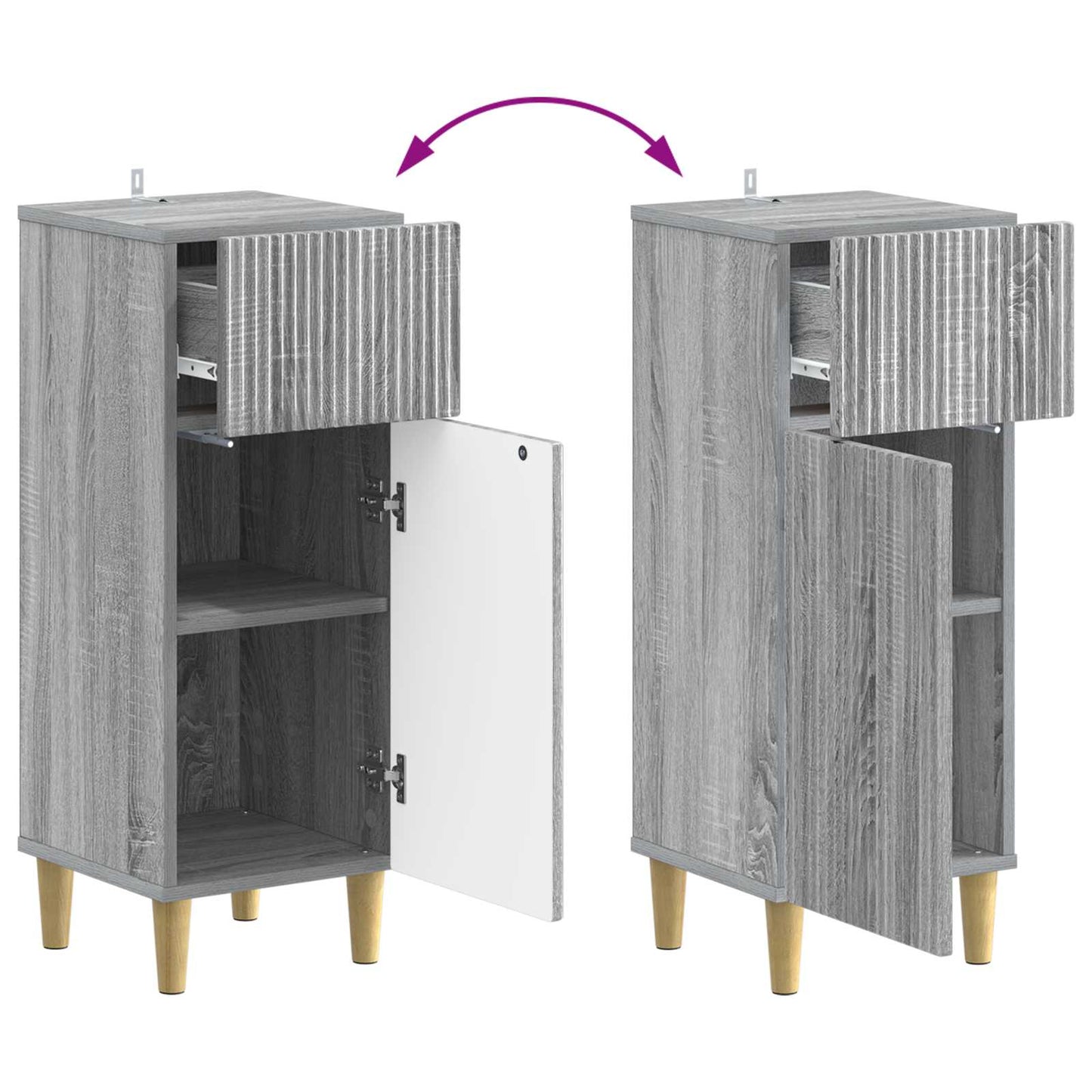 vidaXL Bathroom Storage Cainet ARNHEM Grey Sonoma 30 x 31 x 80 cm