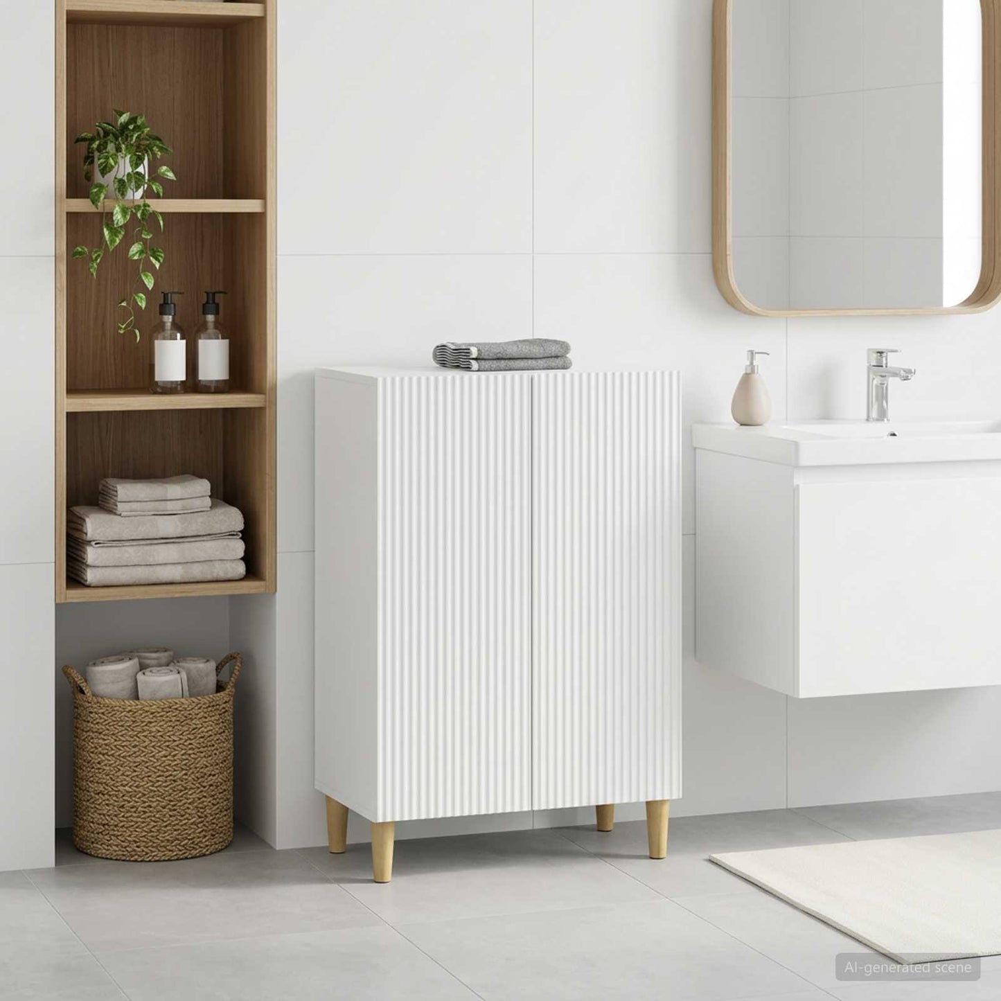 vidaXL Bathroom Storage Cainet ARNHEM White 59.5 x 31 x 80 cm