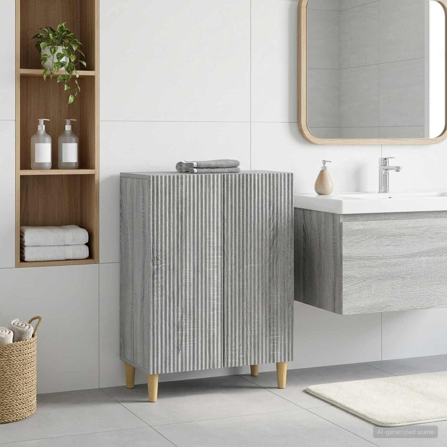 vidaXL Bathroom Storage Cainet ARNHEM Grey Sonoma 59.5 x 31 x 80 cm