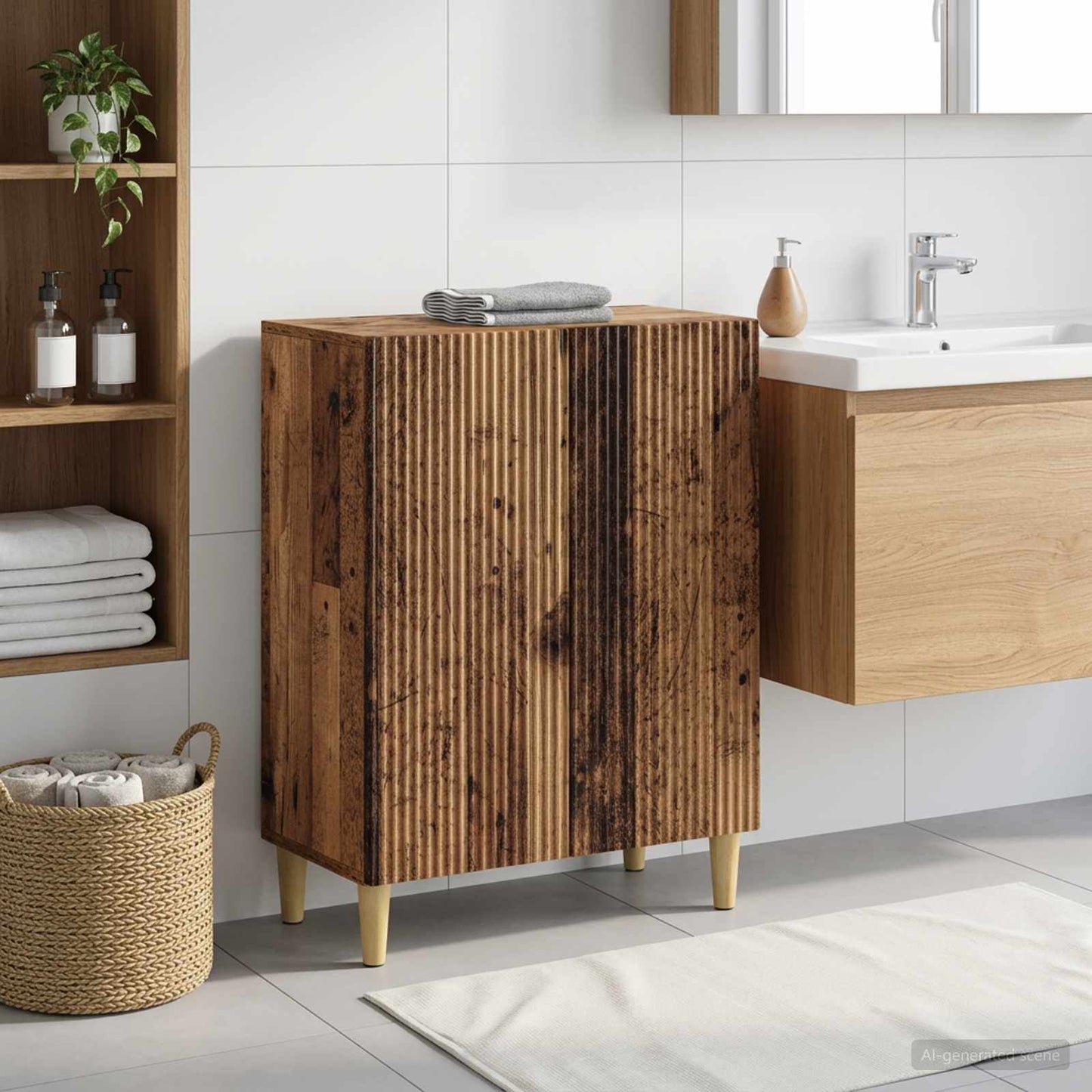 vidaXL Bathroom Storage Cainet ARNHEM Old Wood 59.5 x 31 x 80 cm