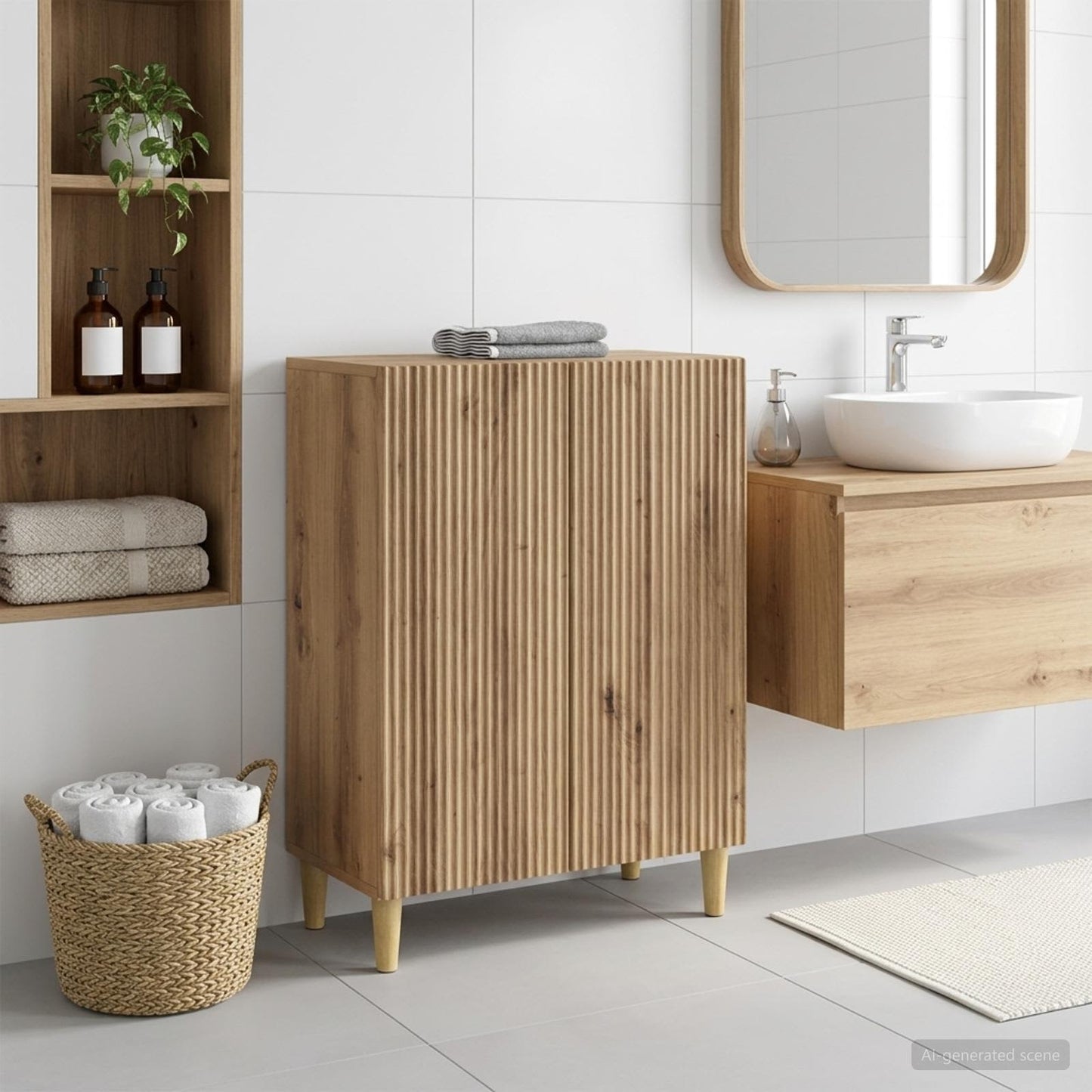 vidaXL Bathroom Storage Cainet ARNHEM Artisan Oak 59.5 x 31 x 80 cm