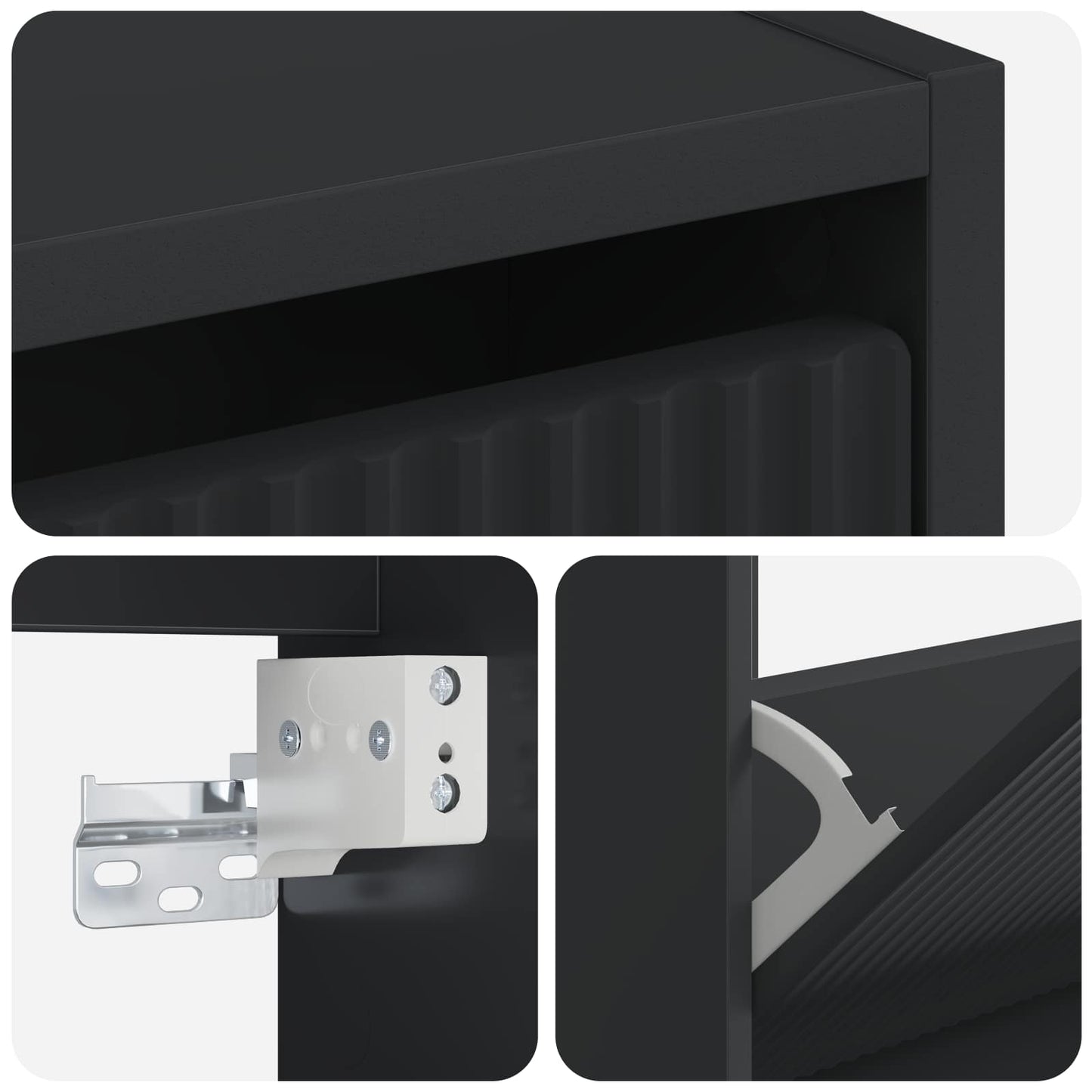 vidaXL Wall-Mounted Shoe Cabinet ARNHEM 71 x 17 x 43 cm Black
