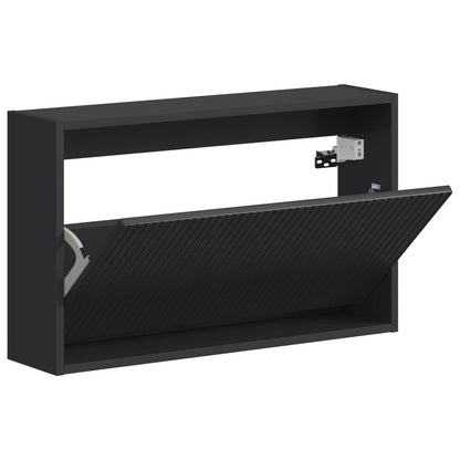 vidaXL Wall-Mounted Shoe Cabinet ARNHEM 71 x 17 x 43 cm Black