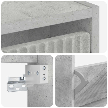 vidaXL Wall-Mounted Shoe Cabinet ARNHEM 71 x 17 x 43 cm Concrete Grey