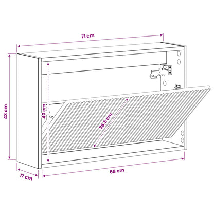 vidaXL Wall-Mounted Shoe Cabinet ARNHEM 71 x 17 x 43 cm Concrete Grey
