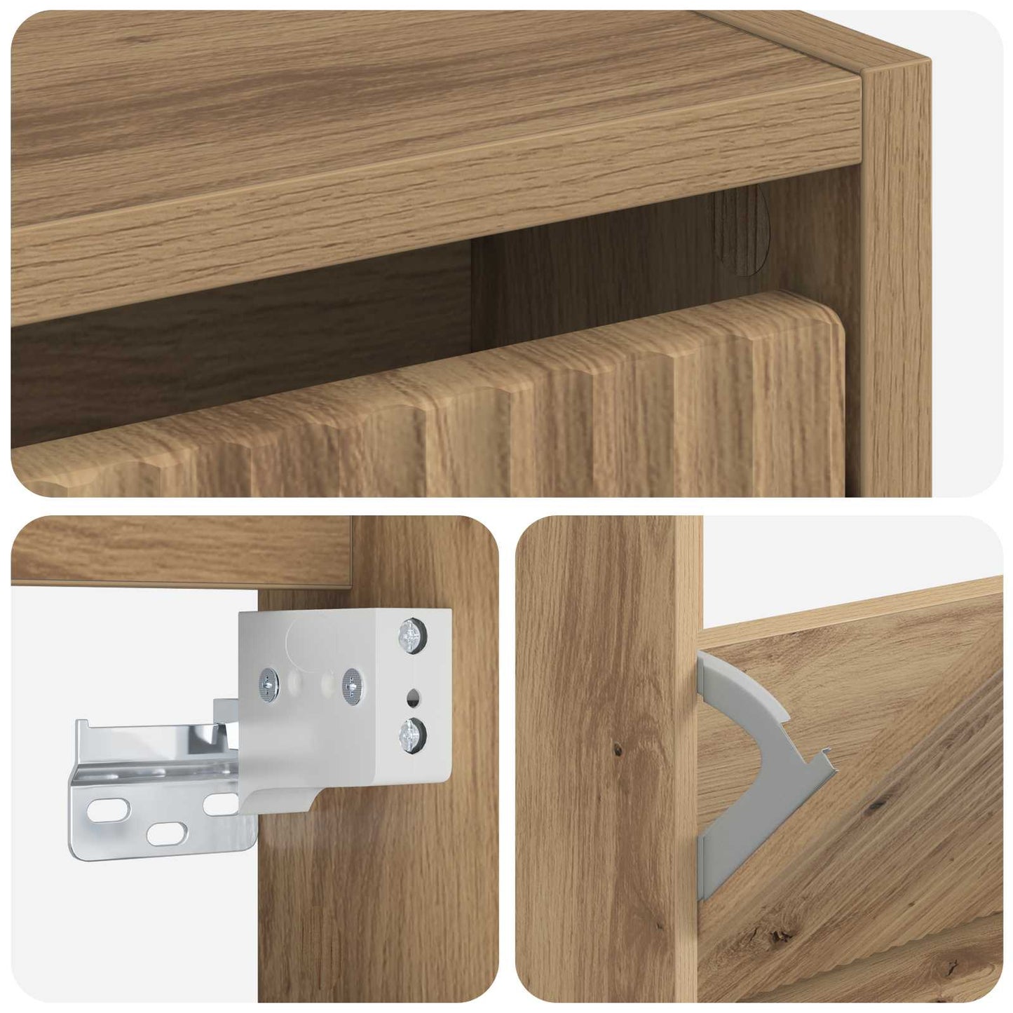 vidaXL Wall-Mounted Shoe Cabinet ARNHEM 71 x 17 x 43 cm Artisan Oak