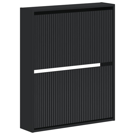 vidaXL Wall-Mounted Shoe Cabinet ARNHEM 71 x 17 x 86 cm Black