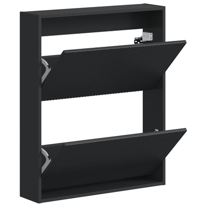 vidaXL Wall-Mounted Shoe Cabinet ARNHEM 71 x 17 x 86 cm Black