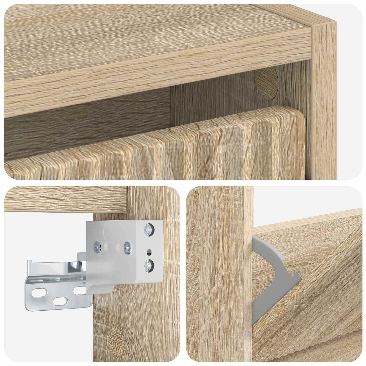 vidaXL Wall-Mounted Shoe Cabinet ARNHEM 71 x 17 x 86 cm Sonoma Oak