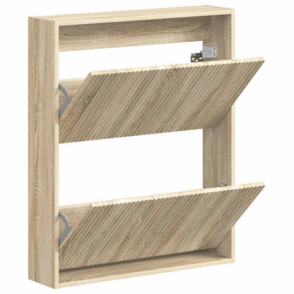 vidaXL Wall-Mounted Shoe Cabinet ARNHEM 71 x 17 x 86 cm Sonoma Oak