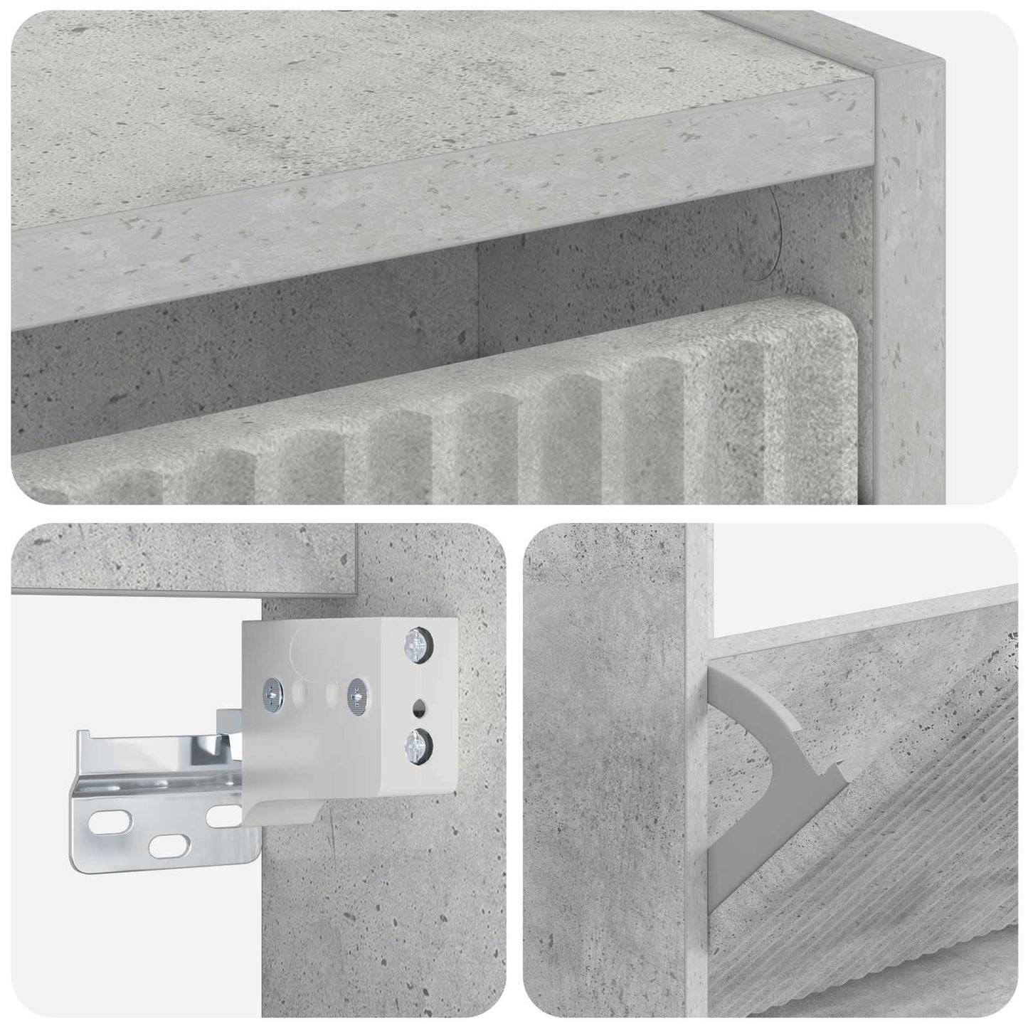 vidaXL Wall-Mounted Shoe Cabinet ARNHEM 71 x 17 x 86 cm Concrete Grey