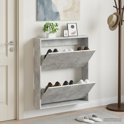 vidaXL Wall-Mounted Shoe Cabinet ARNHEM 71 x 17 x 86 cm Concrete Grey