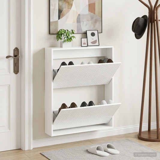 vidaXL Wall-Mounted Shoe Cabinet ARNHEM 71 x 17 x 86 cm