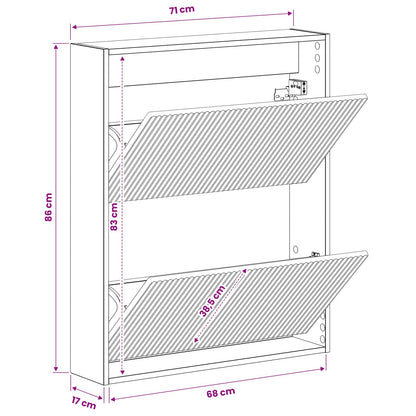 vidaXL Wall-Mounted Shoe Cabinet ARNHEM 71 x 17 x 86 cm