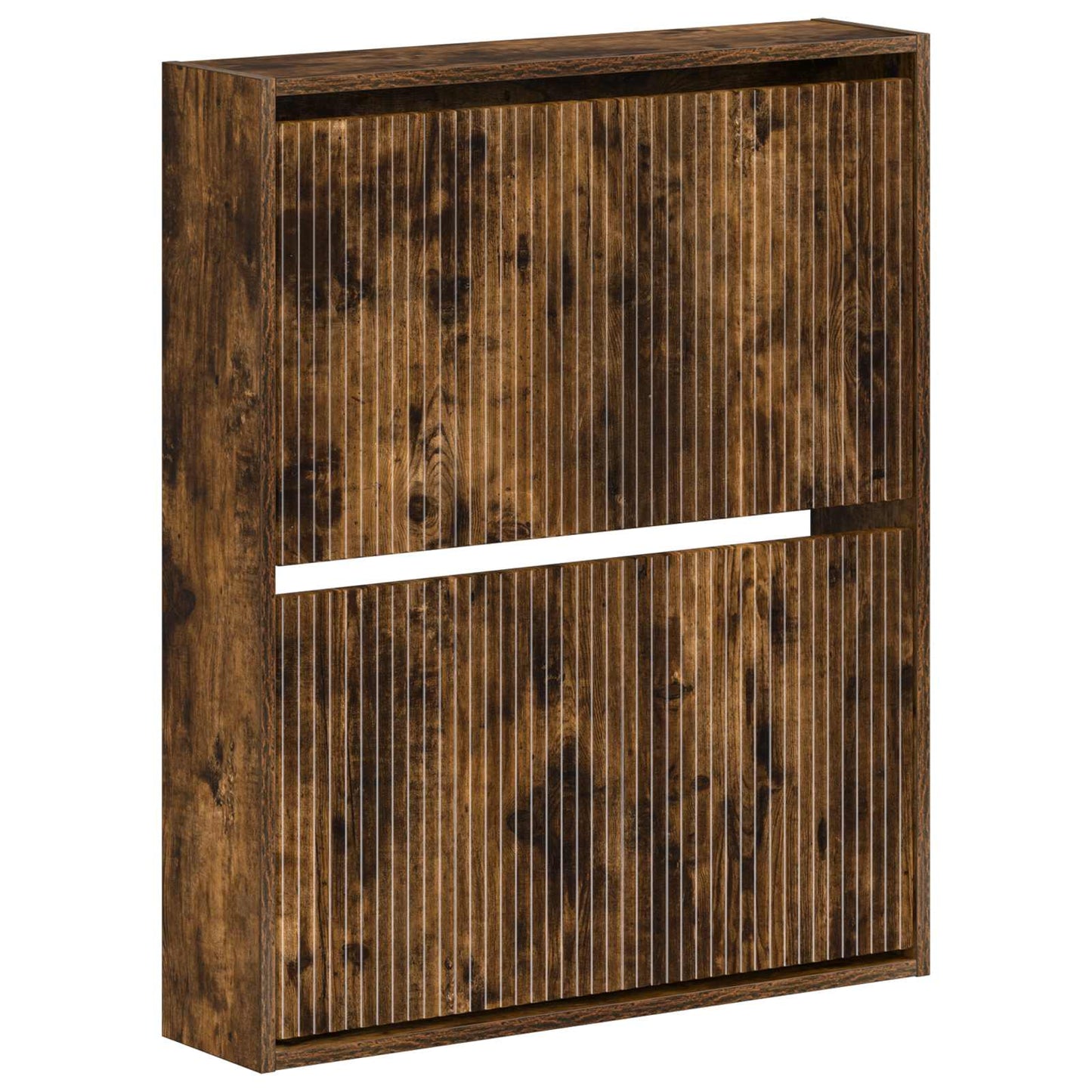 vidaXL Wall-Mounted Shoe Cabinet ARNHEM 71 x 17 x 86 cm Smoked Oak