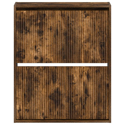 vidaXL Wall-Mounted Shoe Cabinet ARNHEM 71 x 17 x 86 cm Smoked Oak