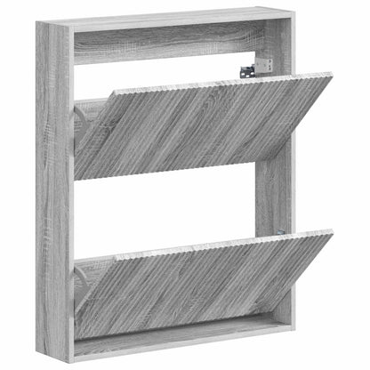 vidaXL Wall-Mounted Shoe Cabinet ARNHEM 71 x 17 x 86 cm Grey Sonoma