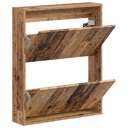 vidaXL Wall-Mounted Shoe Cabinet ARNHEM 71 x 17 x 86 cm Old Wood