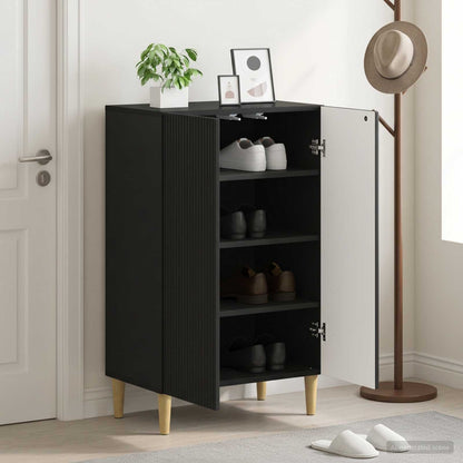 vidaXL Shoe Cabinet ARNHEM 59.5 x 39.5 x 90 cm Engineered Wood Black