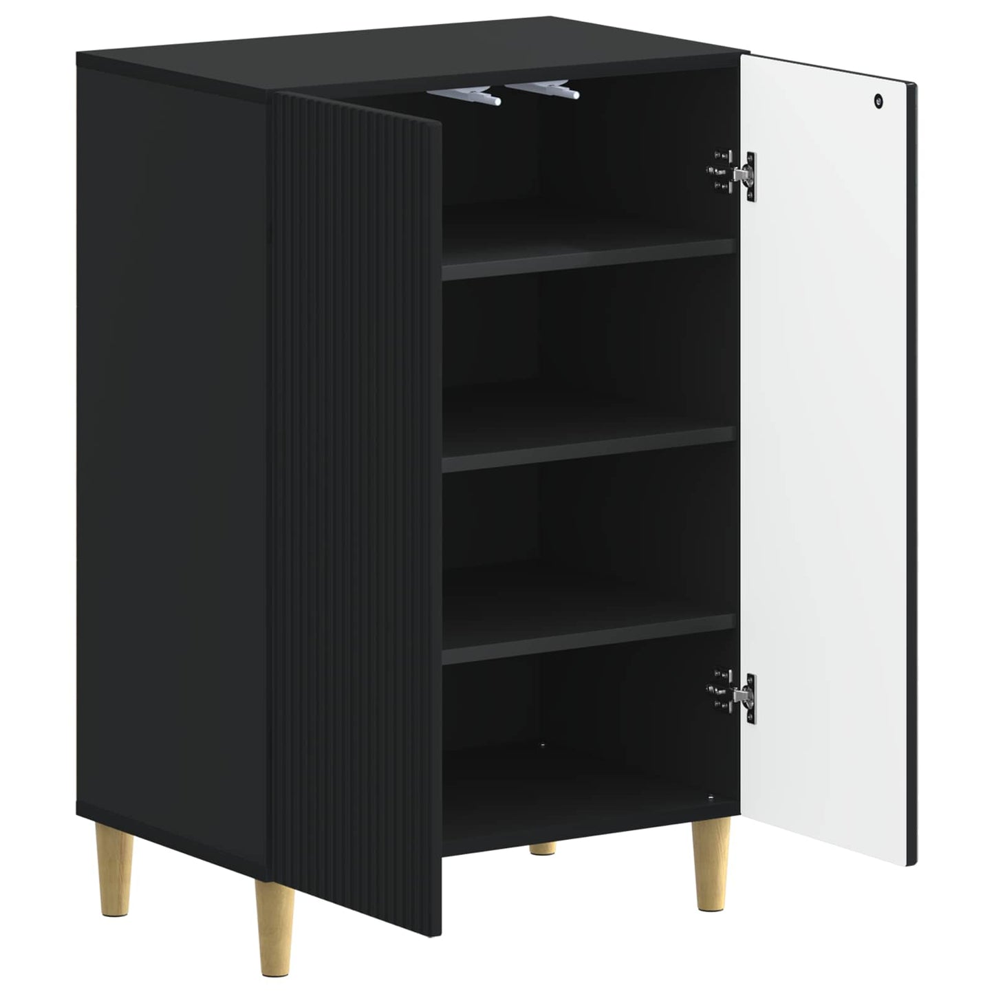 vidaXL Shoe Cabinet ARNHEM 59.5 x 39.5 x 90 cm Engineered Wood Black