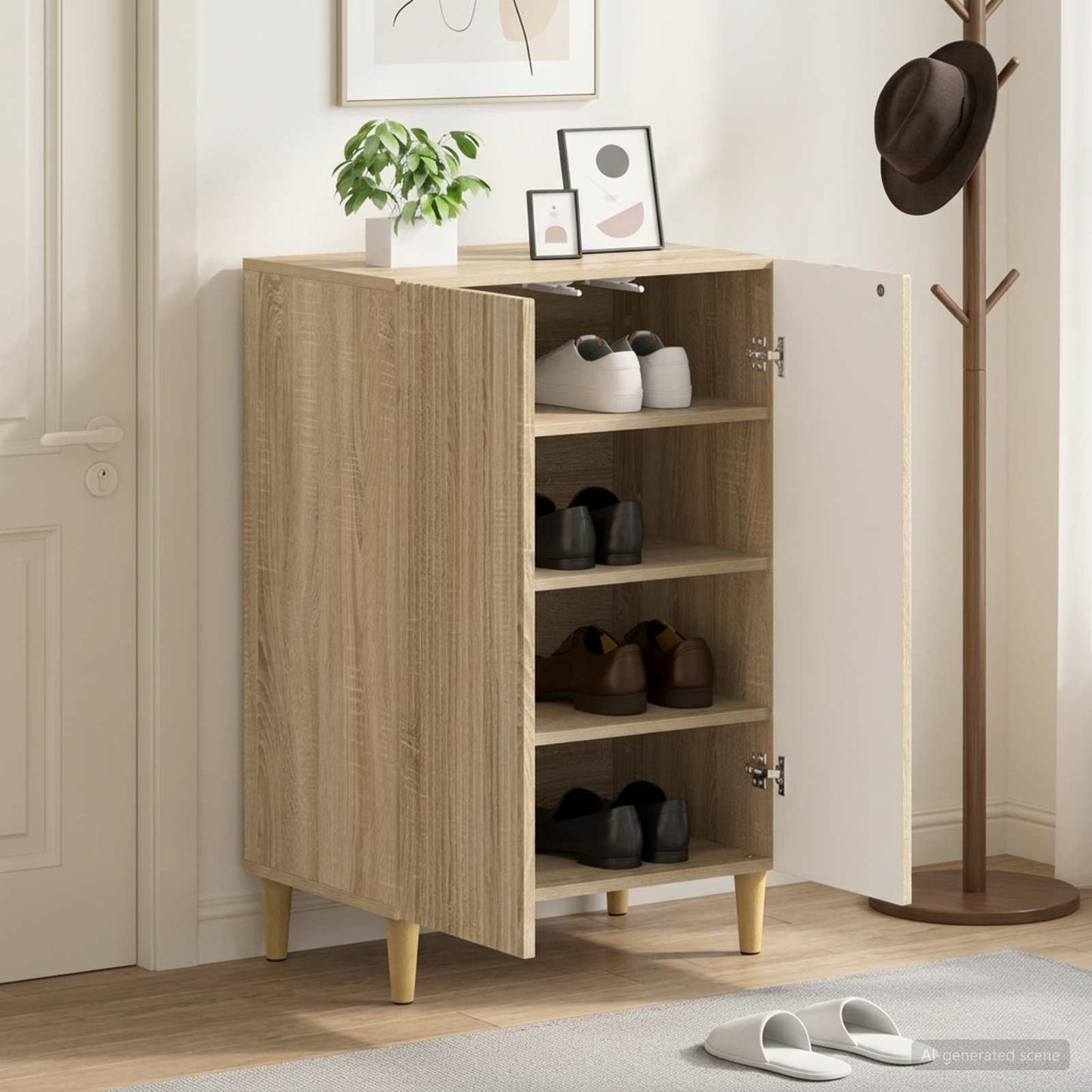 vidaXL Shoe Cabinet ARNHEM 59.5 x 39.5 x 90 cm Engineered Wood
