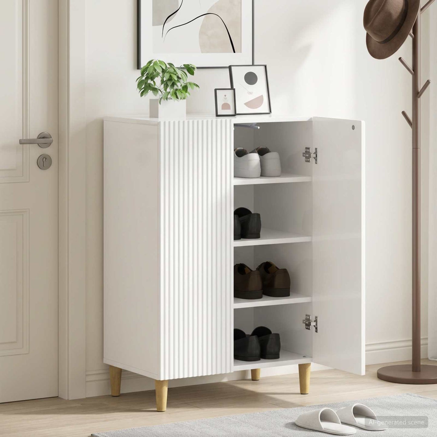 vidaXL Shoe Cabinet ARNHEM 59.5 x 39.5 x 90 cm Engineered Wood